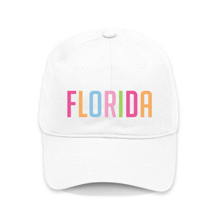 Florida Embroidered Baseball Cap Sunshine State Travel Hat Unisex #M190VL-WHT-MLTFL - Baseball Cap - Women’s