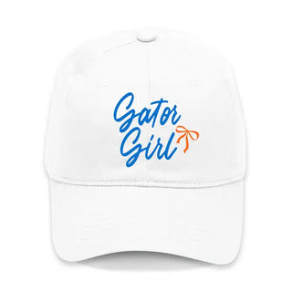 Florida Gator Girl Embroidered Hat Sunshine State Baseball Cap for Women #M190VL-BLU-GGIRL - White - Baseball Cap