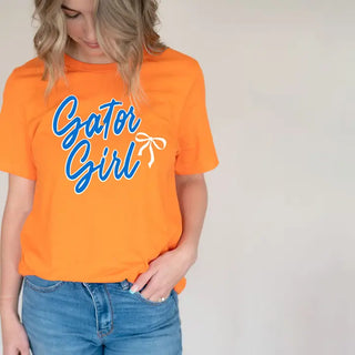 Florida Gator Girl T Shirt Cute College Football Fan Graphic Tee #HPTS-GGIRL - T-Shirt (Graphic) - Women’s