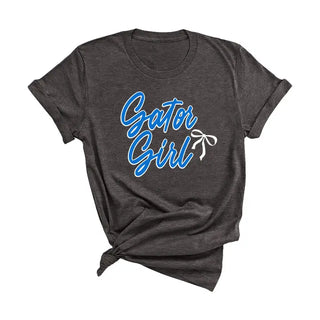 Florida Gator Girl T Shirt Cute College Football Fan Graphic Tee #HPTS-GGIRL - Dark Grey / Large - T-Shirt (Graphic)