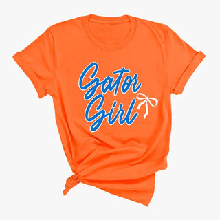Florida Gator Girl T Shirt Cute College Football Fan Graphic Tee #HPTS-GGIRL - Orange / Large - T-Shirt (Graphic)