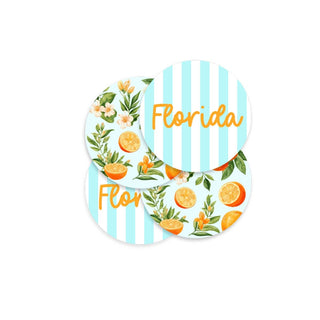 Florida Oranges Cork Back Coaster 4 Pce Set Citrus Kitchen Home Decor Gift #SPACK-113-ORGFL - Coasters