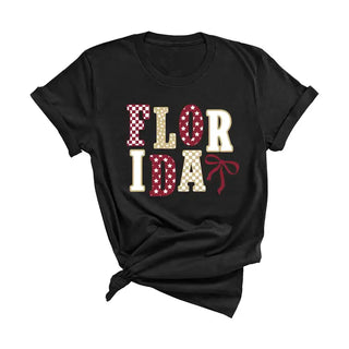 Florida State T Shirt Garnet College Game Day Fan Graphic Tee #HPTS-FL24 - Black / Large - T-Shirt (Graphic) - Women’s