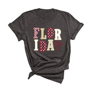 Florida State T Shirt Garnet College Game Day Fan Graphic Tee #HPTS-FL24 - Dark Grey / Large - T-Shirt (Graphic)
