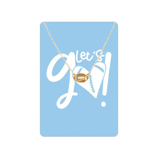 Football Let’s Go Keepsake Card #VLJC-358GD - Pendant/Charm Necklace