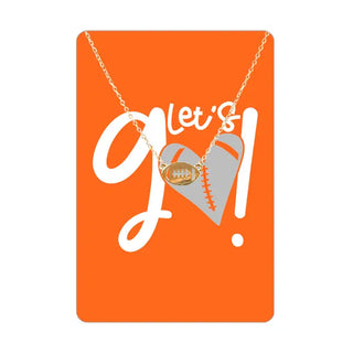 Football Let’s Go Keepsake Card #VLJC-358GD - Pendant/Charm Necklace