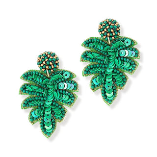 Frond of You Earrings #VLJE3078-GRN - Dangle Earrings