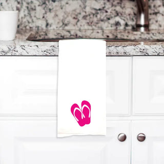Fuchsia Flip Flops Hand Towel #HPHT-HTFUFF - Tea Towel