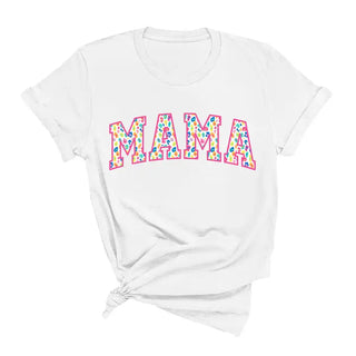 Fun Leopard Mama T Shirt Trendy Mom Graphic Tee Gift for Her #HPTS-FUNMA24 - White / Large - Screen Printed T-Shirt