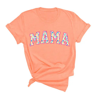 Fun Leopard Mama T Shirt Trendy Mom Graphic Tee Gift for Her #HPTS-FUNMA24 - Sunset / Large - Screen Printed T-Shirt