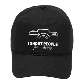 Funny Photographer Cap I Shoot People for a Living Camera Hat #M190-SHOOT - BLACK - Baseball Cap - Women’s