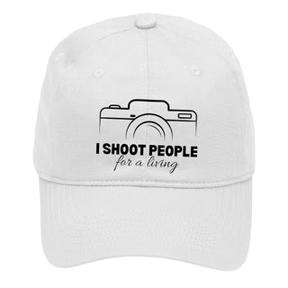 Funny Photographer Cap I Shoot People for a Living Camera Hat #M190-SHOOT - White - Baseball Cap - Women’s