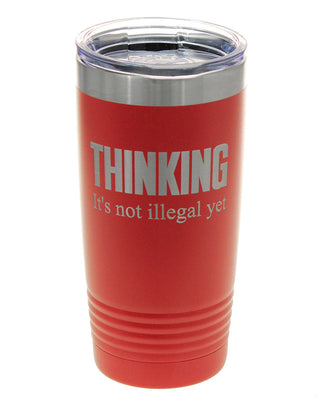 Funny Thinking Tumbler Red 20oz Insulated Cup Student Teacher Gift #TWB20RED-THINKING - Insulated Mug/Tumbler