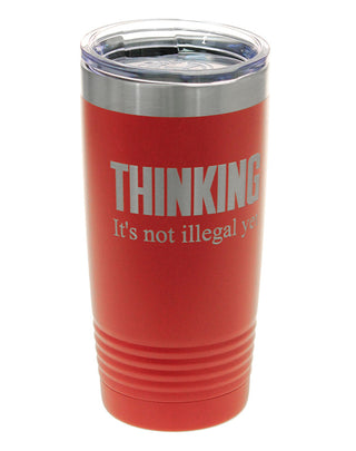 Funny Thinking Tumbler Red 20oz Insulated Cup Student Teacher Gift #TWB20RED-THINKING - Insulated Mug/Tumbler