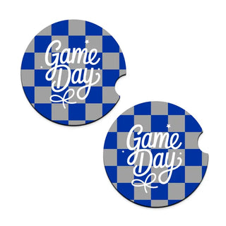 Game Day Check Car Coaster 2 Pce Set Football Auto Accessory Gift #SPACK-CC132-GDBOW - Car Coaster - Women’s