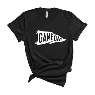 Game Day Pennant T Shirt Football Fan Spirit Graphic Tee #HPTS-GDPEN - Black / Large - Screen Printed T-Shirt - Women’s