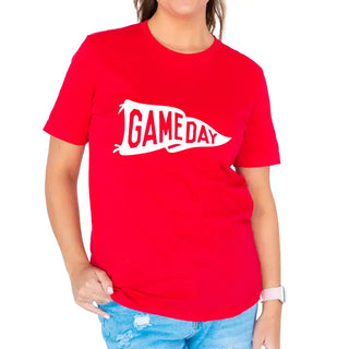 Game Day Pennant T Shirt Football Fan Spirit Graphic Tee #HPTS-GDPEN - Screen Printed T-Shirt - Women’s