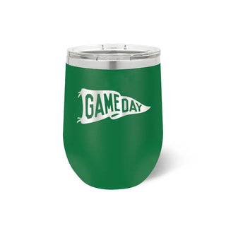 Game Day Pennant Tumbler 12oz Insulated Team Spirit Cup #TWB12-GDPEN - Green - Insulated Mug/Tumbler