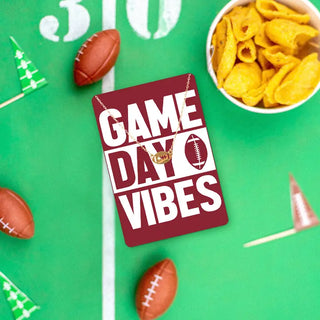 Game Day Vibes Keepsake Card #VLJC-358GD-GARGDV24 - Garnet - Pendant/Charm Necklace