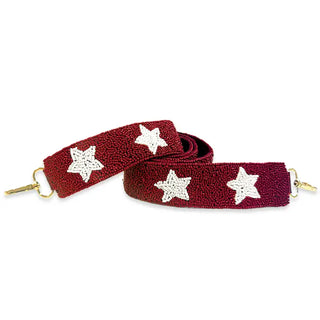 Garnet Star Beaded Crossbody Strap #MNA107VL-GAR - Bag Strap - Women’s