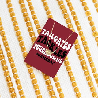 Garnet Tailgates Tackles Touchdowns Keepsake Card #VLJC-358GD-GARTTT - Pendant/Charm Necklace