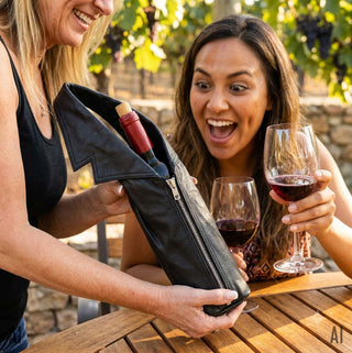 Genuine Leather Jacket Wine Bottle Gift Bag #JL-P251104WINE - Wine Gift Bag