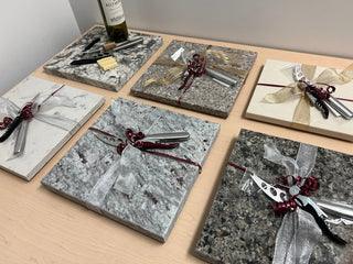 Genuine Stone Charcuterie Board, Cheese Knife and Bottle Opener Gift #A202301