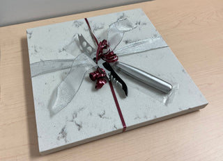 Genuine Stone Charcuterie Board, Cheese Knife and Bottle Opener Gift #A202301