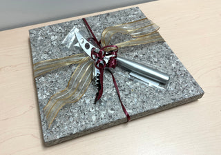 Genuine Stone Charcuterie Board, Cheese Knife and Bottle Opener Gift #A202301