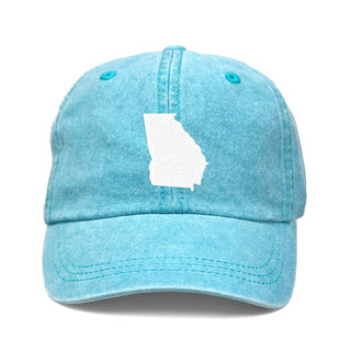 Georgia State Embroidered Baseball Cap Pride Travel Hat Unisex #M190VL-SGA - Aqua - Baseball Cap - Women’s