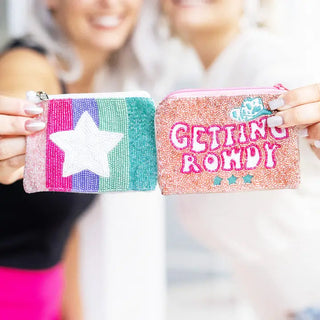 Getting Rowdy Beaded Coin Purse #MNA0329PK-ROW - Coin Purse - Women’s