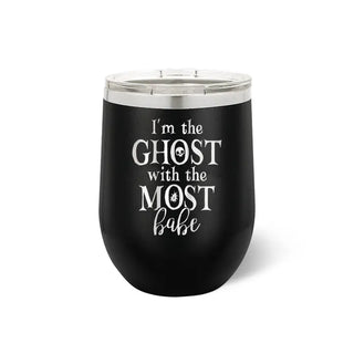 Ghost With the Most Tumbler 12oz Spooky Halloween Insulated Cup #TWB12-GHOST-BLK - Black - Insulated Mug/Tumbler