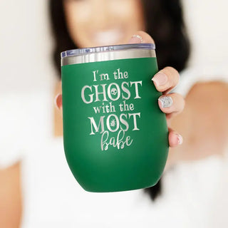 Ghost With the Most Tumbler 12oz Spooky Halloween Insulated Cup #TWB12-GHOST-BLK - Insulated Mug/Tumbler