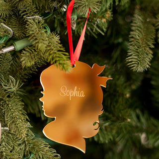 Girl Silhouette Mirrored Acrylic Ornament