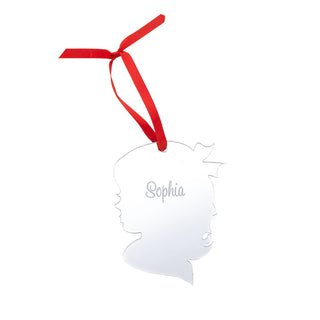Girl Silhouette Mirrored Acrylic Ornament