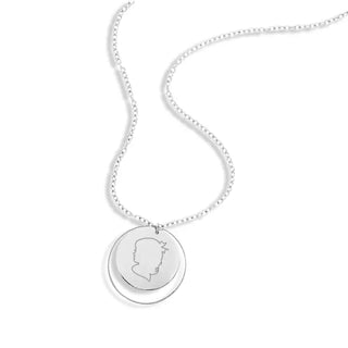 Girl Silhouette Olivia Necklace #L903GD-GIRL - Silver - Pendant/Charm Necklace