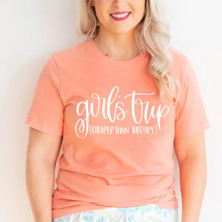 Girls Trip T Shirt Vacation Squad Travel Friends Graphic Tee #HPTS-GIRL23 - Screen Printed T-Shirt - Women’s