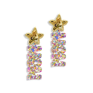 Glitter Mom Earrings Colorful Mother’s Day Statement Jewelry Gift #ACE-896STR-MOM2-MLTGLT - Dangle Earrings
