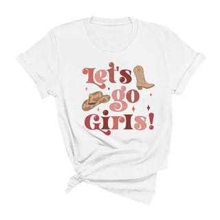 Go Girls T Shirt Empowering Women’s Graphic Motivational Tee #HPTS-WHT-GIRLS23 - Screen Printed T-Shirt - Women’s