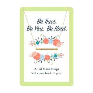 Gold Be True Bar Necklace Card 
