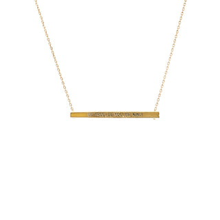 Gold Be True Be You Be Kind Bar Necklace