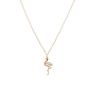 Gold Flamingo Necklace Card