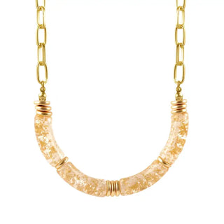 Gold Fleck Necklace #VLJN3530-GDFL - Pendant/Charm Necklace