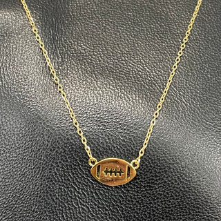Gold Football Necklace #EN0358G-FOOTBALL - Pendant/Charm Necklace