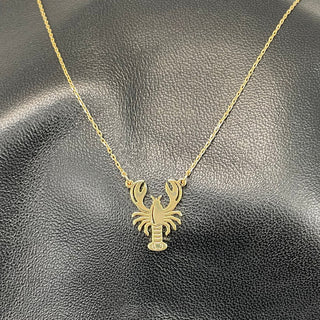 Gold Lobster Necklace #EN0561G-LOBSTER - Pendant/Charm Necklace