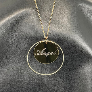 Gold Olivia Necklace #L903GD-ROUNDG - Pendant/Charm Necklace