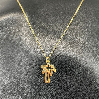 Gold Palm Tree Necklace #EN303G-TREE - Pendant/Charm Necklace