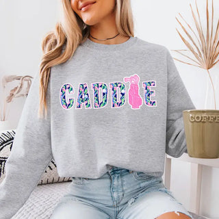 Golf Caddie Sweatshirt Funny Golf Lover Cozy Course Pullover #HPSW-CADDIE - Graphic Sweatshirt - Women’s