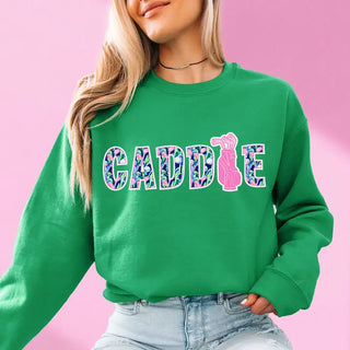 Golf Caddie Sweatshirt Funny Golf Lover Cozy Course Pullover #HPSW-CADDIE - Graphic Sweatshirt - Women’s