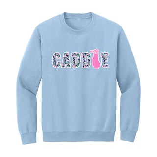 Golf Caddie Sweatshirt Funny Golf Lover Cozy Course Pullover #HPSW-CADDIE - Light Blue / Small - Graphic Sweatshirt